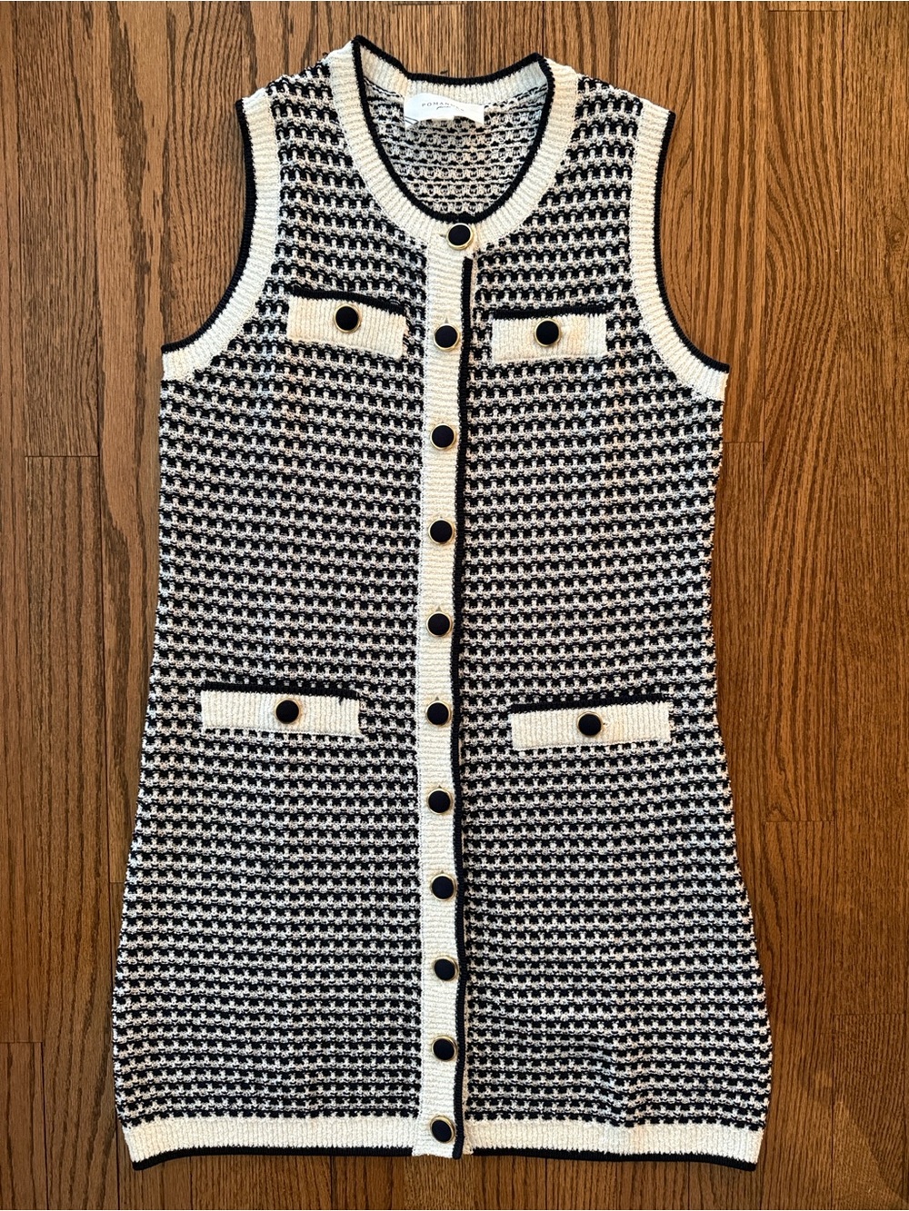 Pomander Place Tuckernuck Black and White Knit Sleeveless Dress